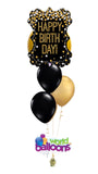 Birthday Black/Gold Bubble Balloon 7pcs.