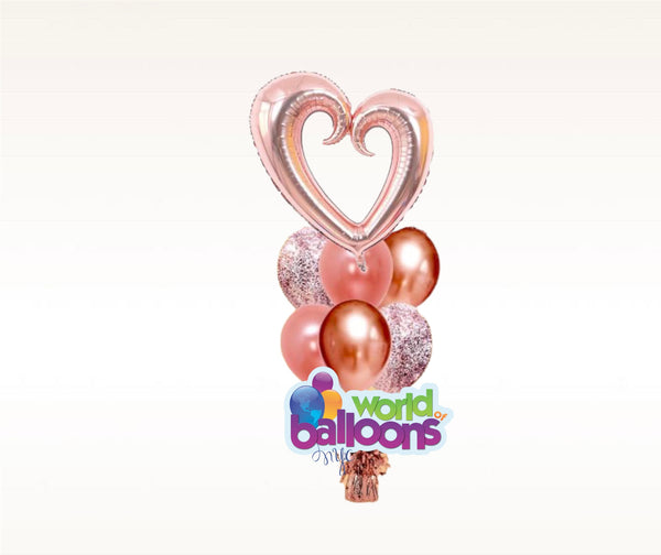 Love You open heart Balloon Bouquet