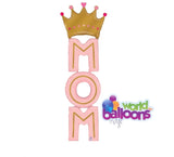 Mom Crown Balloon 6FT Tall comes with a balloon bouquet that on the side