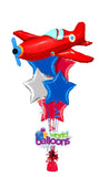 Airplane Shape Foil Balloon Bouquet 7pcs