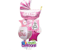 Baby Girl Polka Dot Buggy Carriage Balloon Bouquet