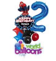 33" Spiderman Birthday Personalized Shape Balloon Bouquet