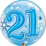 21 Birthday Blue Bubble Balloon 7pcs