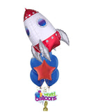 Rocket Ship 29” Foil Balloon 7pcs