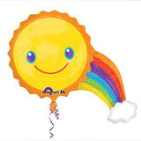 Smile Rainbow Jumbo Mylar Balloon Bouquet 7pcs