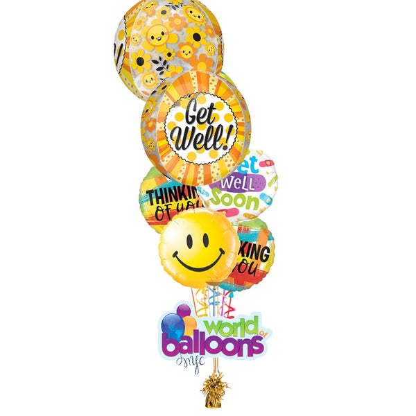 Get Well Bubble Balloon Bouquet 5Pcs