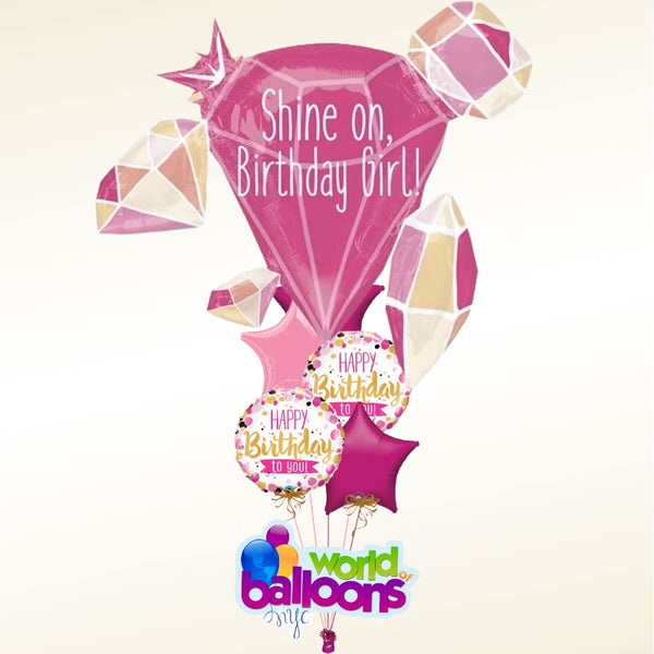 Shine on your Bday Girl Bouquet 8pc