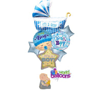 Baby Boy Polka Dot Carriage Balloon Bouquet