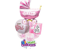 Baby Girl Polka Dot Buggy Carriage Balloon Bouquet