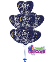 Love you to the Moon and back Balloon Bouquet 7pc