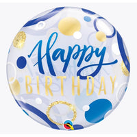 Blue Bubble Balloon Happy Birthday Balloon Bouquet