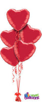Red Heart Balloons Bouquet